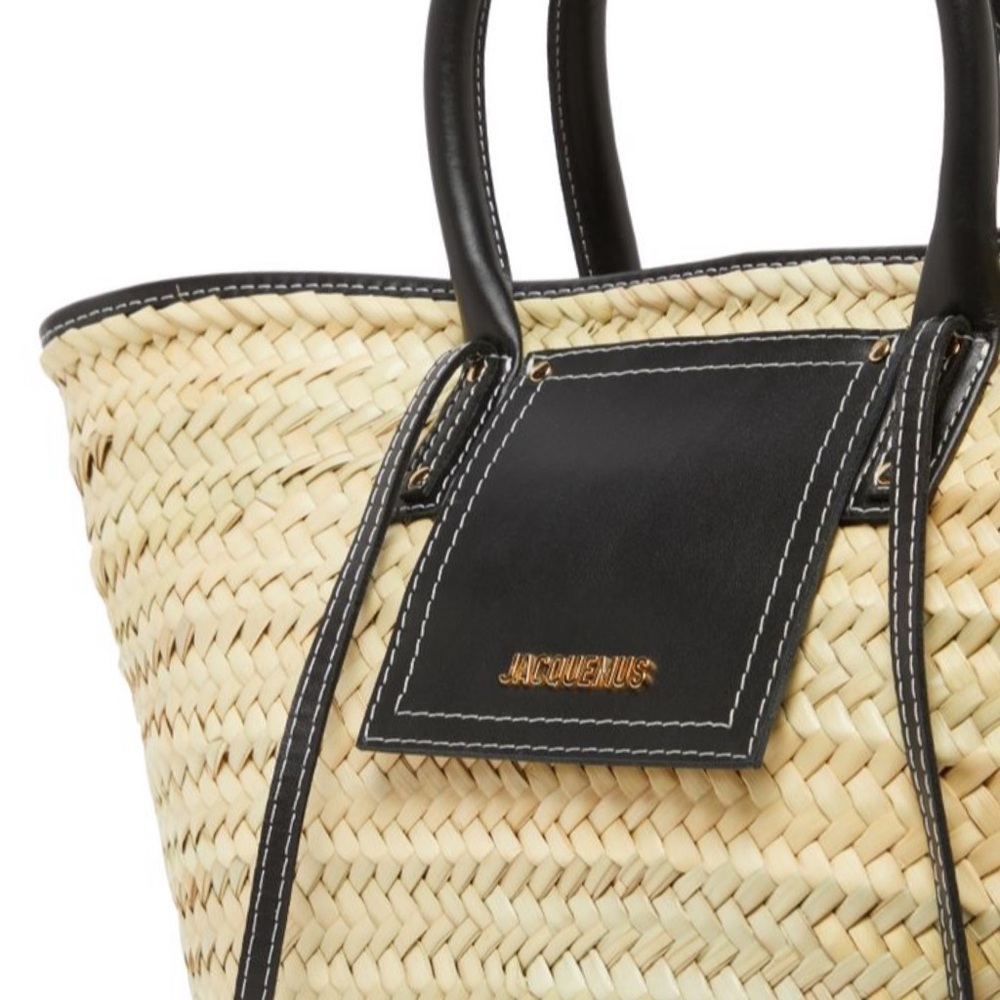 JACQUEMUS Soli basket tote panier raffia tote shoulder bag - Picture 5 of 8